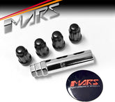 Black Mars Performance wheels M14 x 1.5 mm ultra slim 7 spline Security Lock Nuts Set 4 pcs with Key